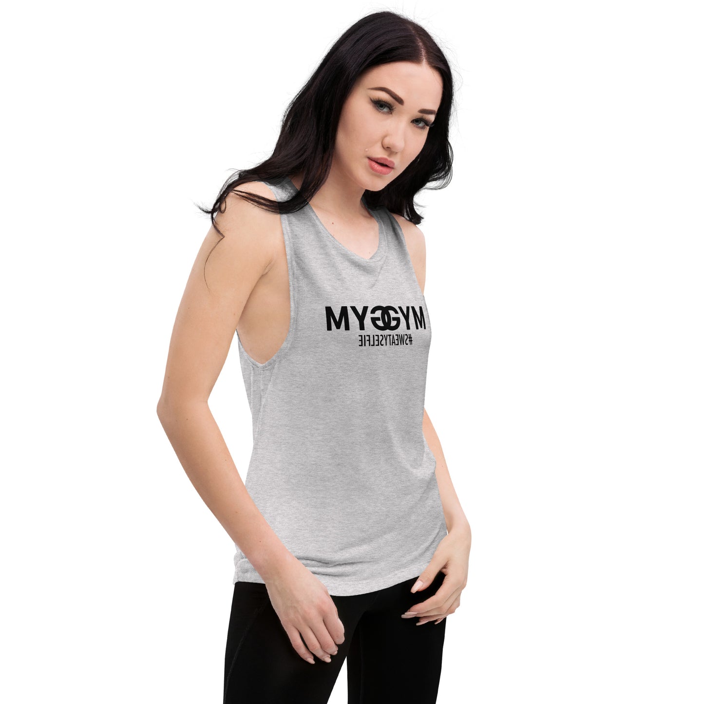 JMWJunkies My Gym Sweaty Selfie Ladies’ Muscle Tank