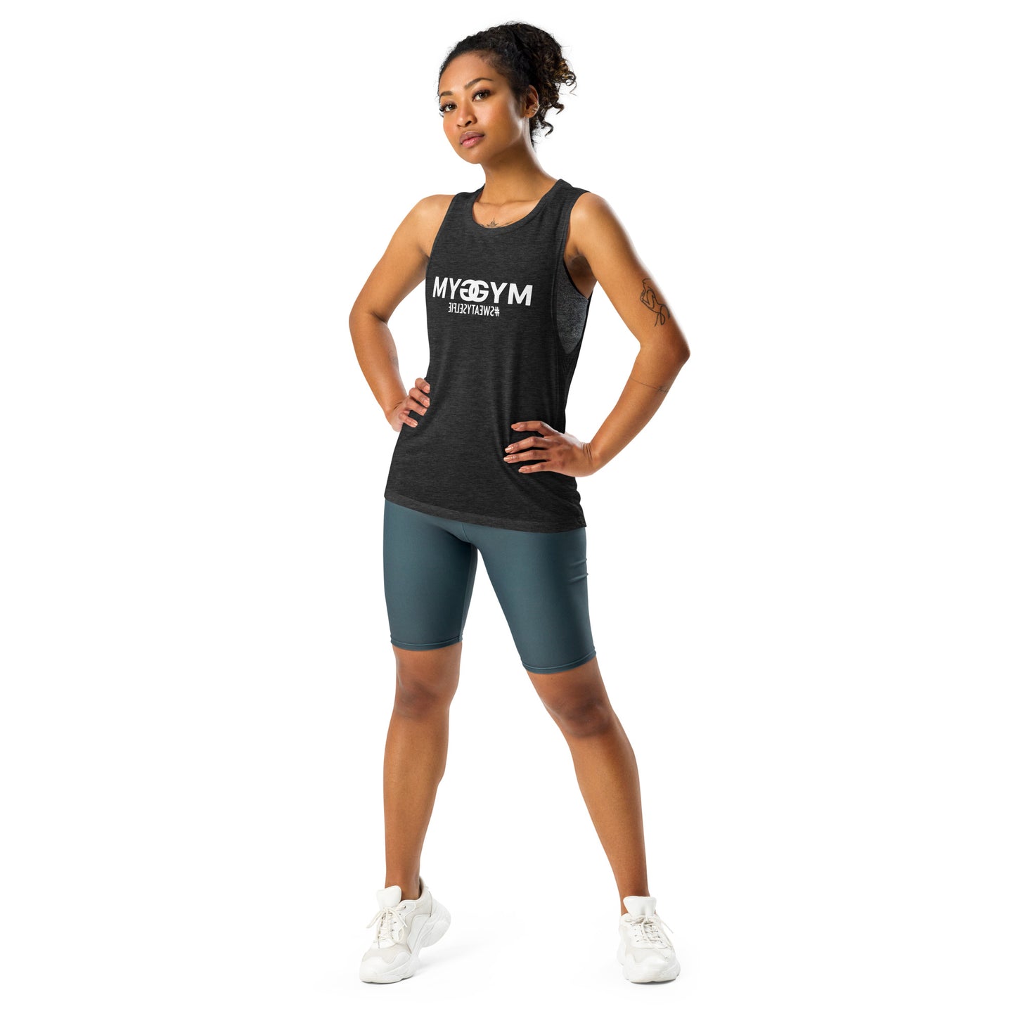 JMWJunkies My Gym Sweaty Selfie Ladies’ Muscle Tank