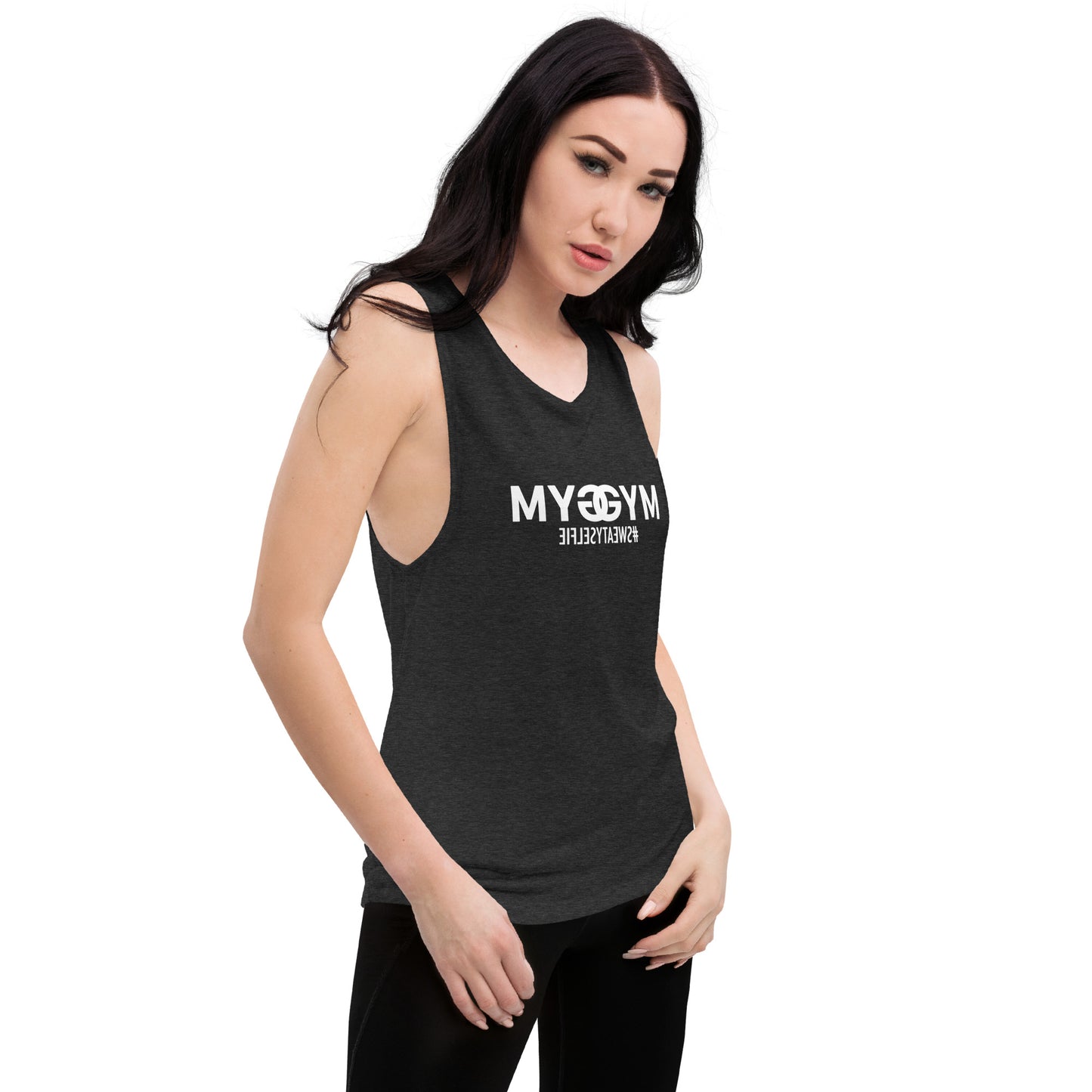 JMWJunkies My Gym Sweaty Selfie Ladies’ Muscle Tank