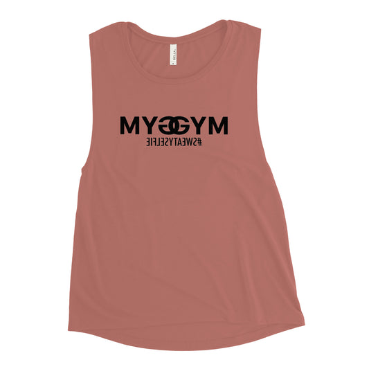 JMWJunkies My Gym Sweaty Selfie Ladies’ Muscle Tank