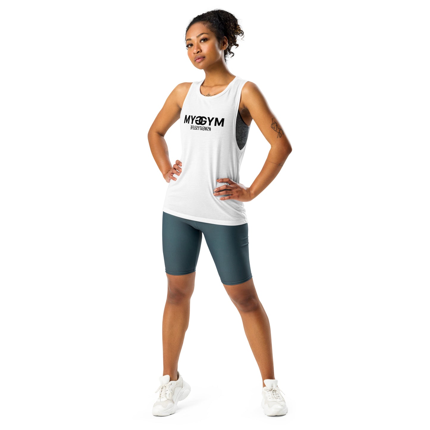 JMWJunkies My Gym Sweaty Selfie Ladies’ Muscle Tank